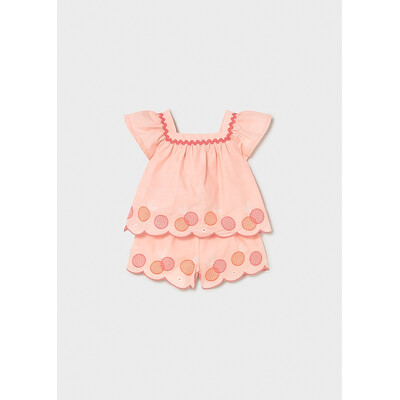 Комплект, Блуза + шорти, Персиковий, Mayoral Іспанія, 26VL