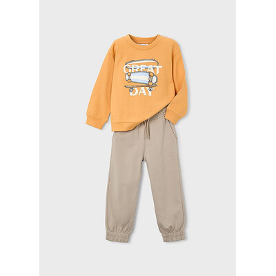 Комплект, Пуловер + бежеві штани, Бурштиновий, Mayoral Іспанія, 26VL