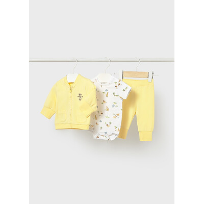 Комплект, Кофта + боді + штани, Жовтий, Mayoral Іспанія, 26VL