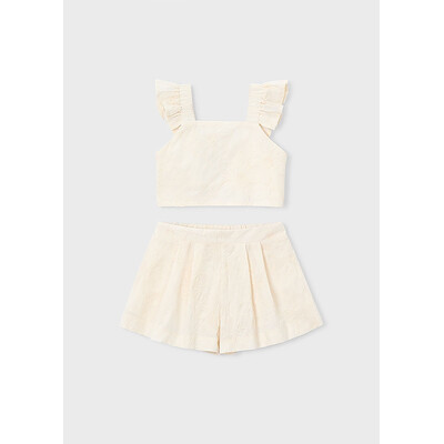 Комплект, Топ + шорти, Кремовий, Mayoral Іспанія, 26VL