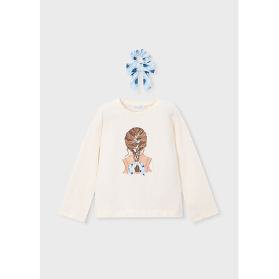 Джемпер, + прикраса для волосся, Кремовий, Mayoral Іспанія, 26VL