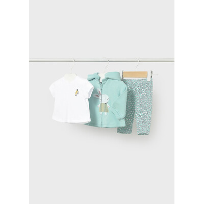 Комплект, Кофта + футболка + штани, Бірюзовий, Mayoral Іспанія, 26VL