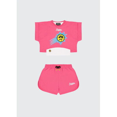Комплект, Футболка + майка + шорти, Рожевий, BARROW Kids Італія, 26VL
