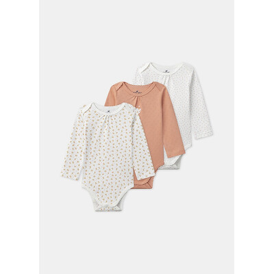 Комбінезон, Боді довгий рукав, 3 шт.  Білий,, Персиковий, Sergent Major Франція, 26OZ