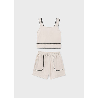Комплект, Топ + шорти, Бежевий, Mayoral Іспанія, 26VL
