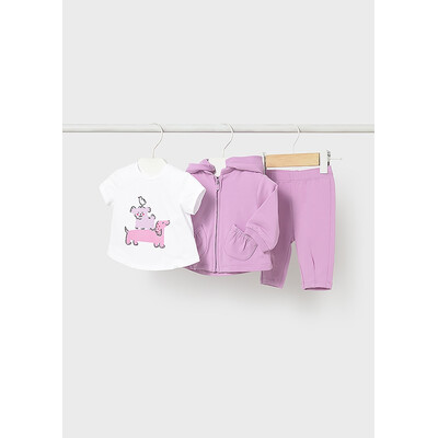 Комплект, Кофта + футболка + штани, Бузковий, Mayoral Іспанія, 26VL