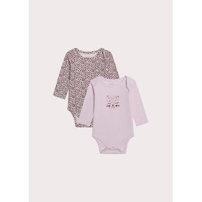 Боді, довгий рукав 2 шт., Рожевий, Du pareil au meme Франція, 26OZ