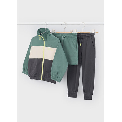 Комплект, Кофта + зелені шорти + штани, Темно-сірий, Mayoral Іспанія, 26VL