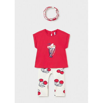 Комплект, Футболка  + легінси + пов'язка на голову, Червоний, Mayoral Іспанія, 26VL