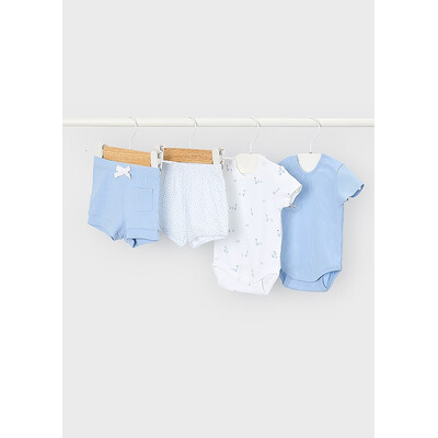 Комплект, 4 од. Боді 2 шт. + шорти 2 шт., Блакитний, Mayoral Іспанія, 26VL