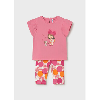 Комплект, Футболка + легінси, Рожевий, Mayoral Іспанія, 26VL