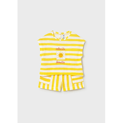 Комплект, Футболка  + шорти, Жовтий, Mayoral Іспанія, 26VL