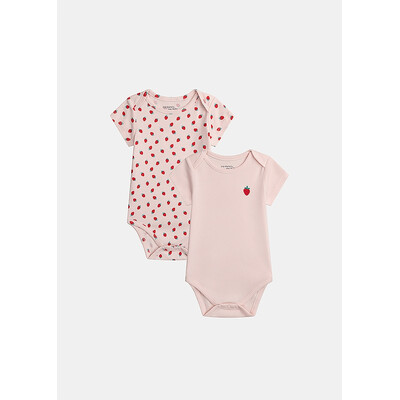 Боді, короткий рукав 2 шт., Рожевий, Du pareil au meme Франція, 26VL