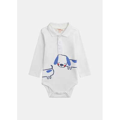 Комбінезон, Боді довгий рукав, Білий, Du pareil au meme Франція, 26VL