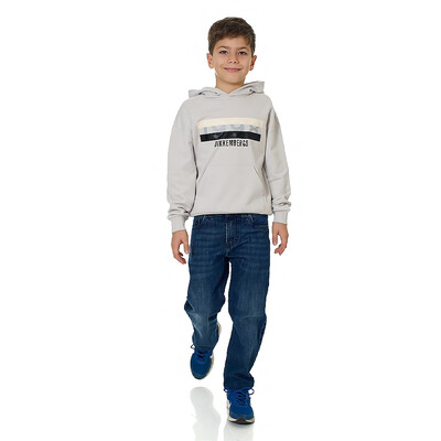 Пуловер, з капюшоном, легке утеплення, Світло-сірий, Bikkembergs Італія, 26OZ