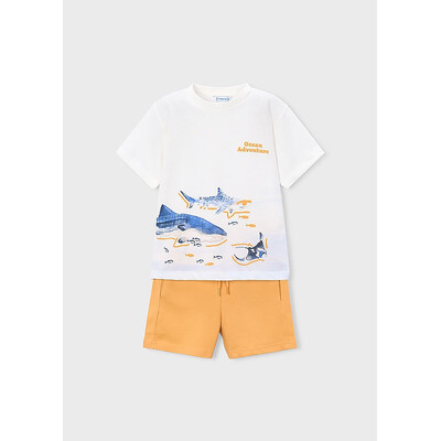 Комплект, Футболка + шорти, Бурштиновий, Mayoral Іспанія, 26VL