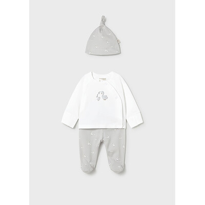 Комплект, Кофта + позунки + шапочка, Сірий, Mayoral Іспанія, 26VL