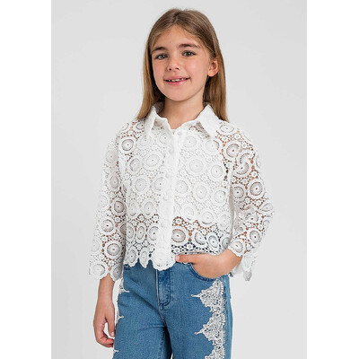 Блуза, мереживна + топ, Білий, TWINSET Італія, 26VL
