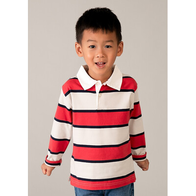 Джемпер, POLO в бежеву смугу, Червоний, Mayoral Іспанія, 26VL