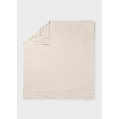 Ковдра, в'язана 100 см х 80 см, Кремовий, Mayoral Іспанія, 25OZ