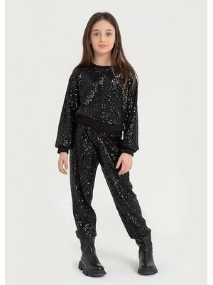 Пуловер, в паєтках, Чорний, VICOLO Італія, 25OZ