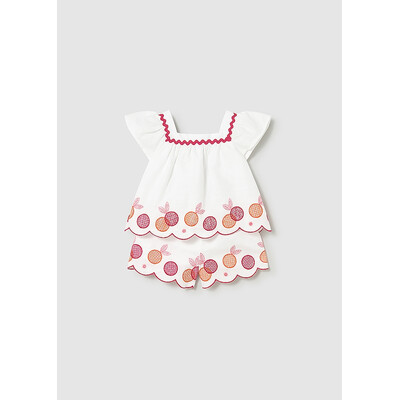 Комплект, Блуза + шорти, Білий, Mayoral Іспанія, 26VL