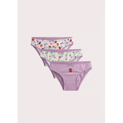 Білизна, Труси 3 шт., Білий, Бузковий, Du pareil au meme Франція, 25VL