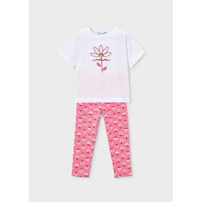 Комплект, Футболка + легінси, Рожевий, Mayoral Іспанія, 26VL