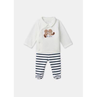 Комплект, велюровий. Кофта + повзунки, Кремовий, Sergent Major Франція, 26OZ