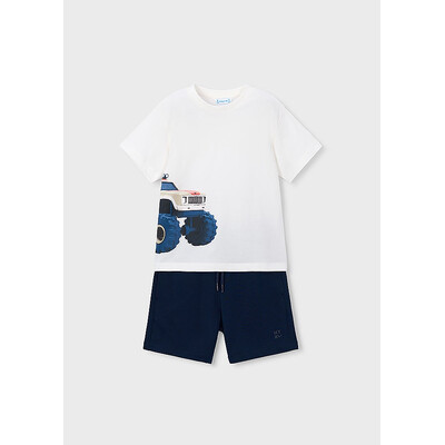 Комплект, Футболка + шорти, Темно-синій, Mayoral Іспанія, 26VL