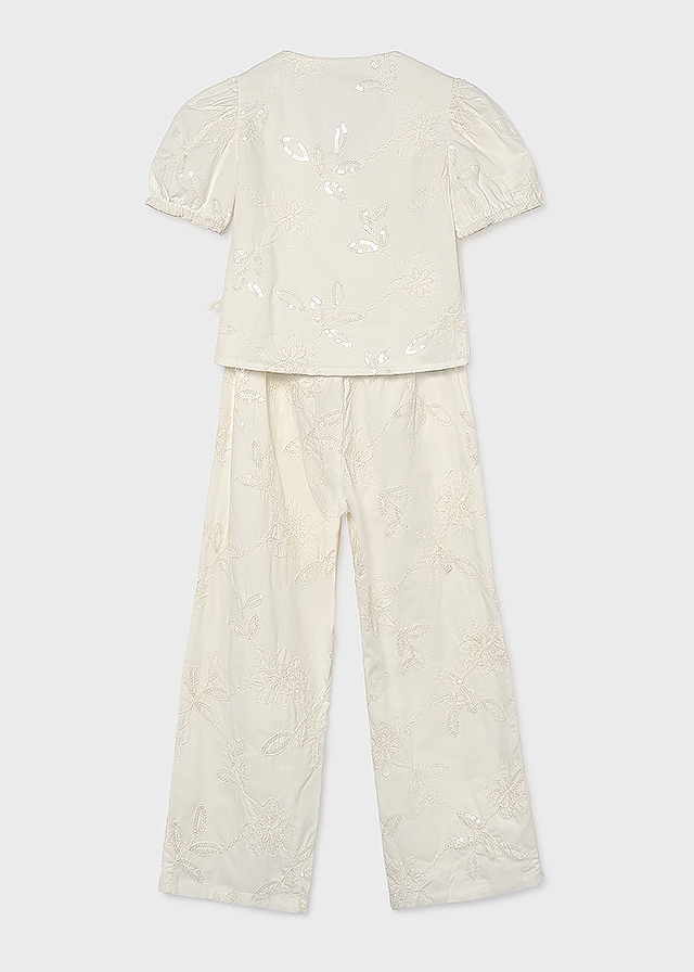 Комплект, Блуза + штани, Кремовий, Mayoral Іспанія, 26VL