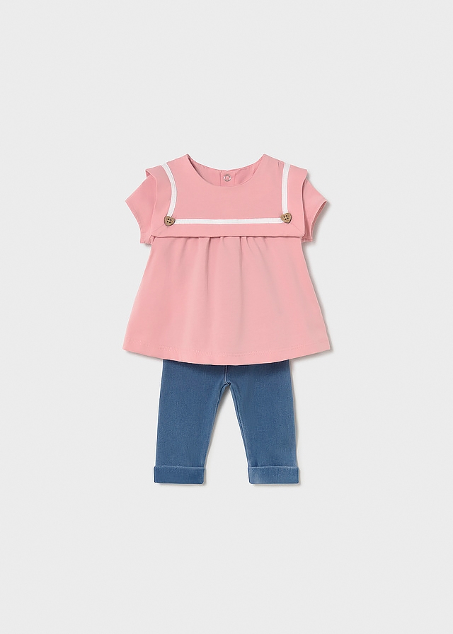 Комплект, 4 од. Футболка 2 шт. + легінси 2 шт., Рожевий, Mayoral Іспанія, 26VL