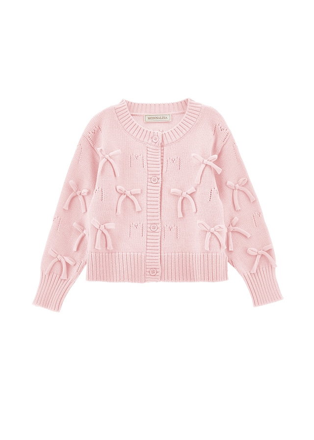 Кофта, в'язана, Рожевий, MONNALISA Італія, 26VL