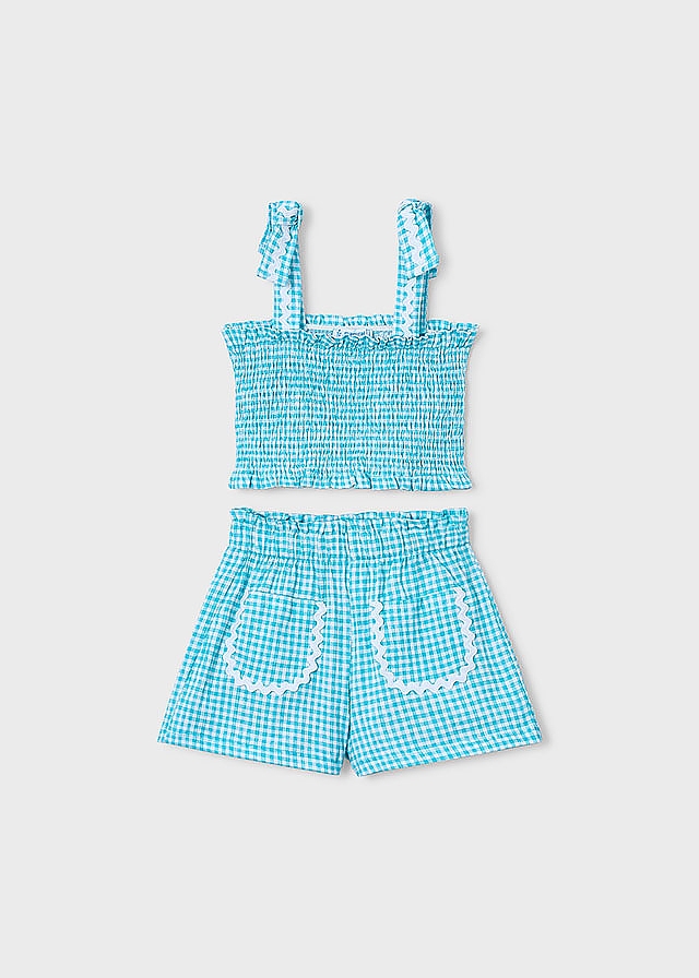 Комплект, Топ + шорти, Бірюзовий, Mayoral Іспанія, 26VL