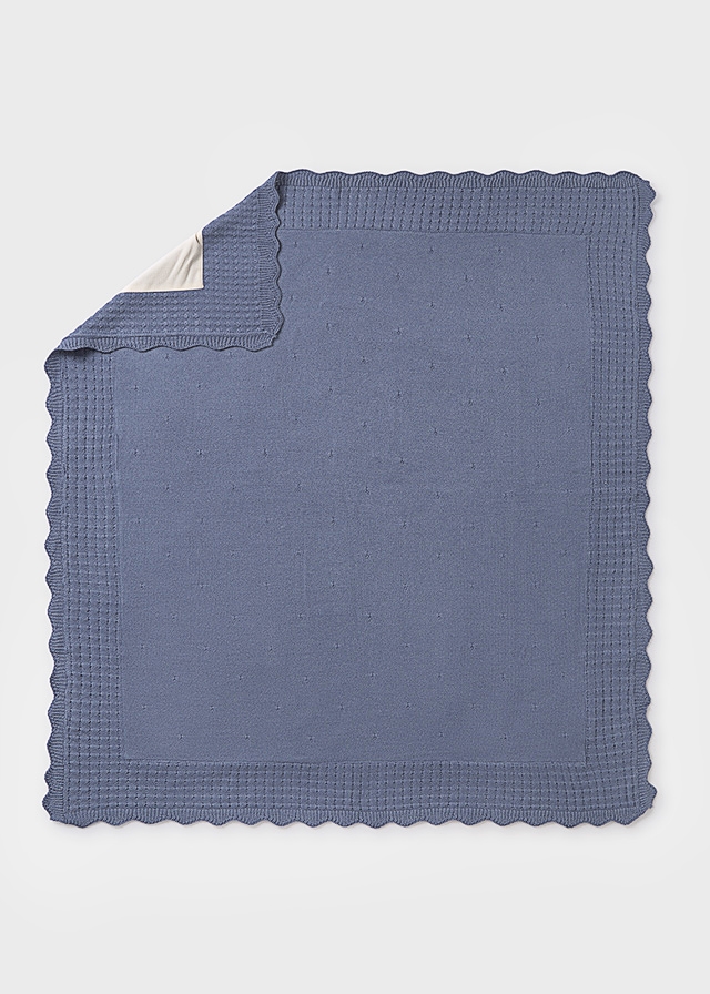 Ковдра, в'язана 100 см х 80 см, Синій, Mayoral Іспанія, 25OZ