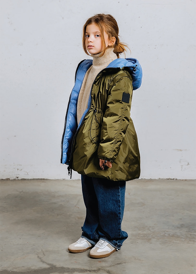 Куртка, двостороння, з капюшоном, тепла (відстібаються рукава), Зелений, Montereggi Італія, 26OZ