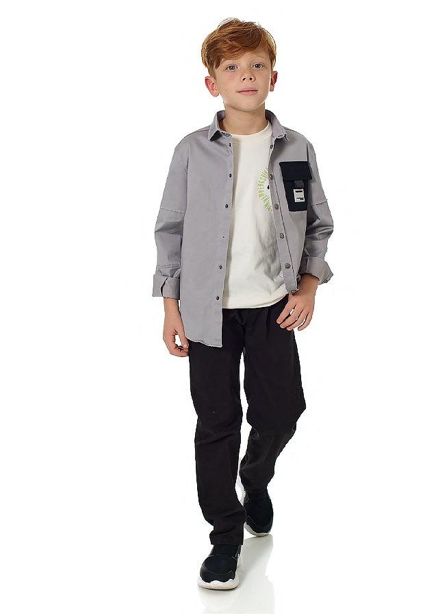 Сорочка, довгий рукав, Сірий, Bikkembergs Італія, 26OZ