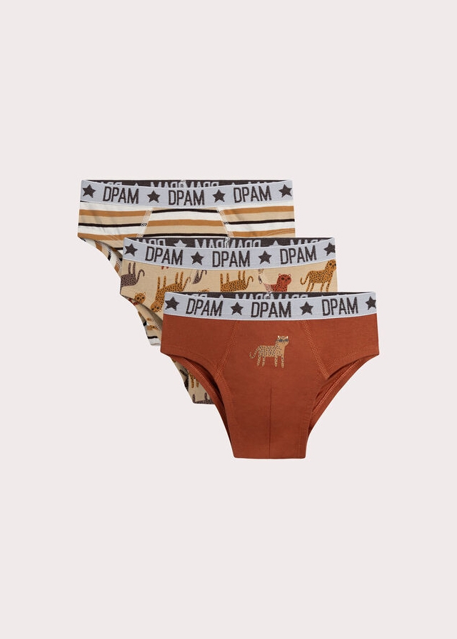 Білизна, Труси 3 шт. Бежевий,, Теракотовий, Du pareil au meme Франція, 26OZ