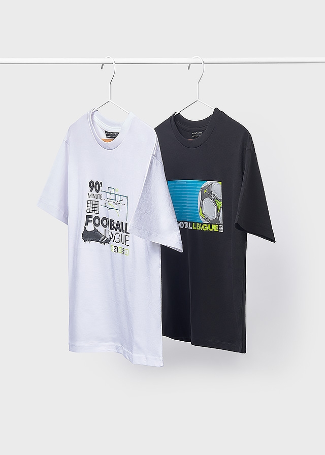 Футболка, 2шт.Білий,, Чорний, Mayoral Іспанія, 26VL