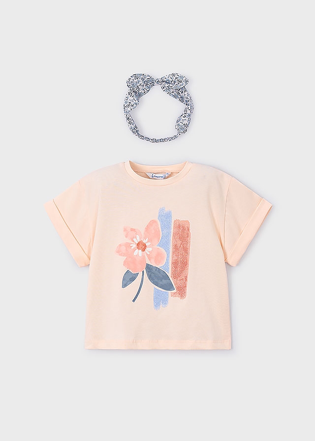 Футболка, + пов'язка на голову, Персиковий, Mayoral Іспанія, 26VL