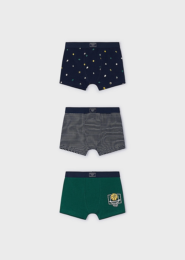 Білизна, Труси  3 шт. Зелений,, Темно-синій, Mayoral Іспанія, 25OZ