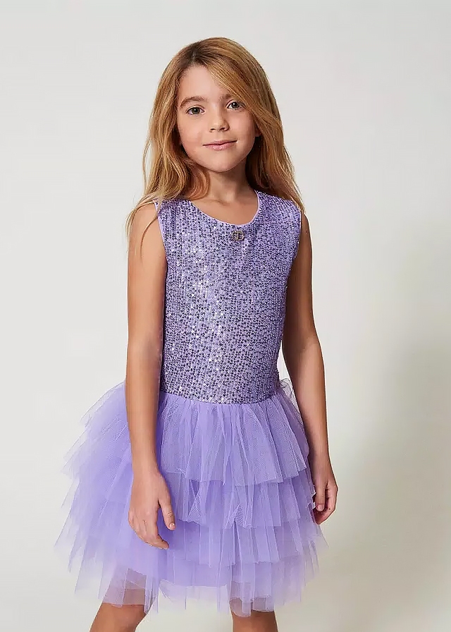 Сукня, верх в паєтках, Бузковий, TWINSET Італія, 25VL