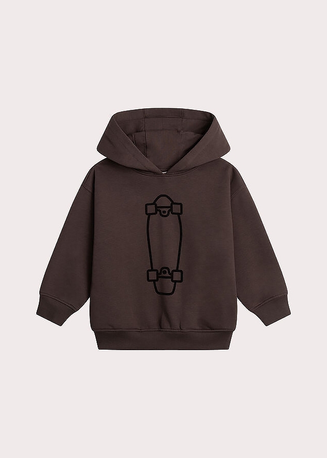 Пуловер, з капюшоном, утеплений, Коричневий, Du pareil au meme Франція, 26OZ