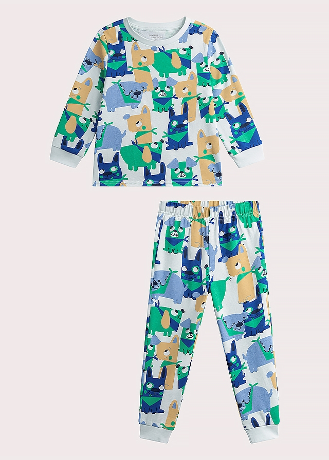 Піжама, Джемпер + штани (легке утеплення), Зелений, Du pareil au meme Франція, 25VL