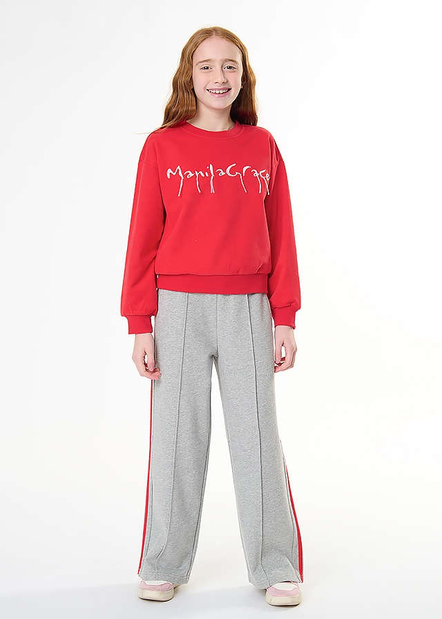 Комплект, Пуловер + штани, Червоний, Manila Grace Італія, 26OZ