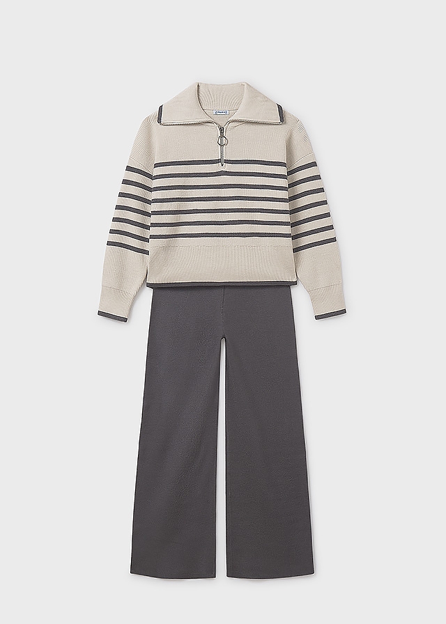 Комплект, Пуловер бежевий + штани, Сірий, Mayoral Іспанія, 26OZ