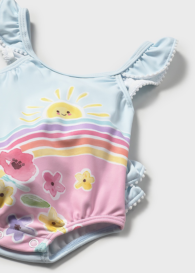 Купальник, Суцільний + панамка, Блакитний, Mayoral Іспанія, 26VL