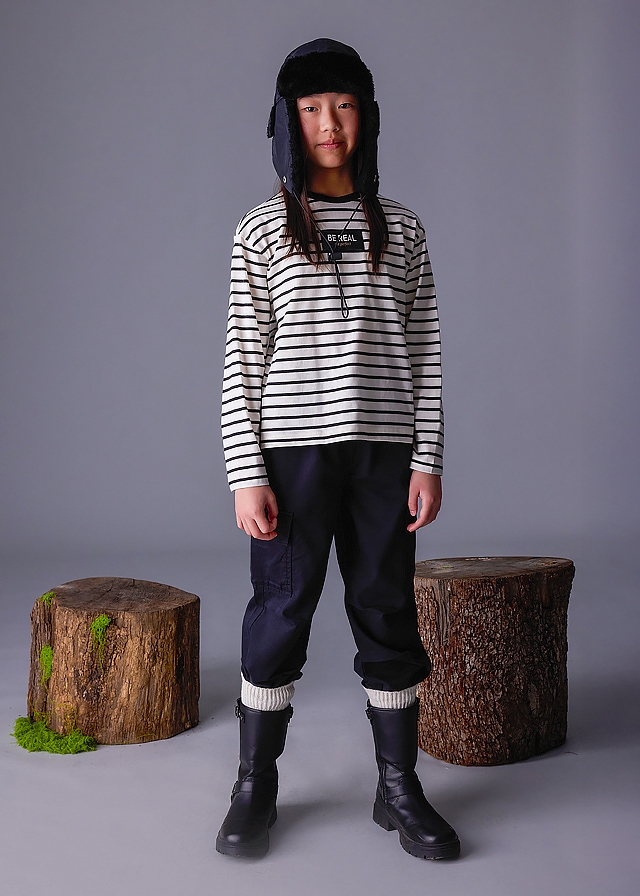 Джемпер, в чорну сужку, Кремовий, Mayoral Іспанія, 26OZ