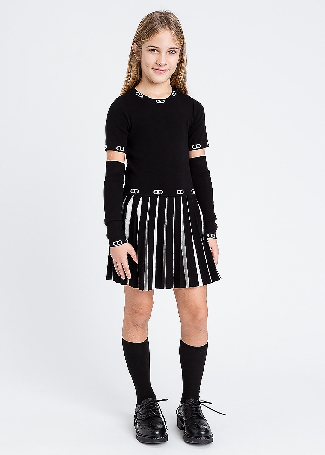 Сукня, довгий рукав, Чорний, TWINSET Італія, 26OZ