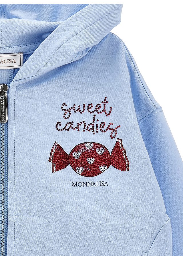 Кофта, з капюшоном, Блакитний, MONNALISA Італія, 26VL